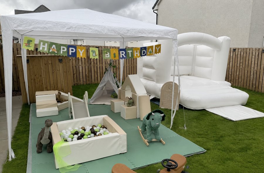 Delivery and Set Up — dinosaur themed soft play set up